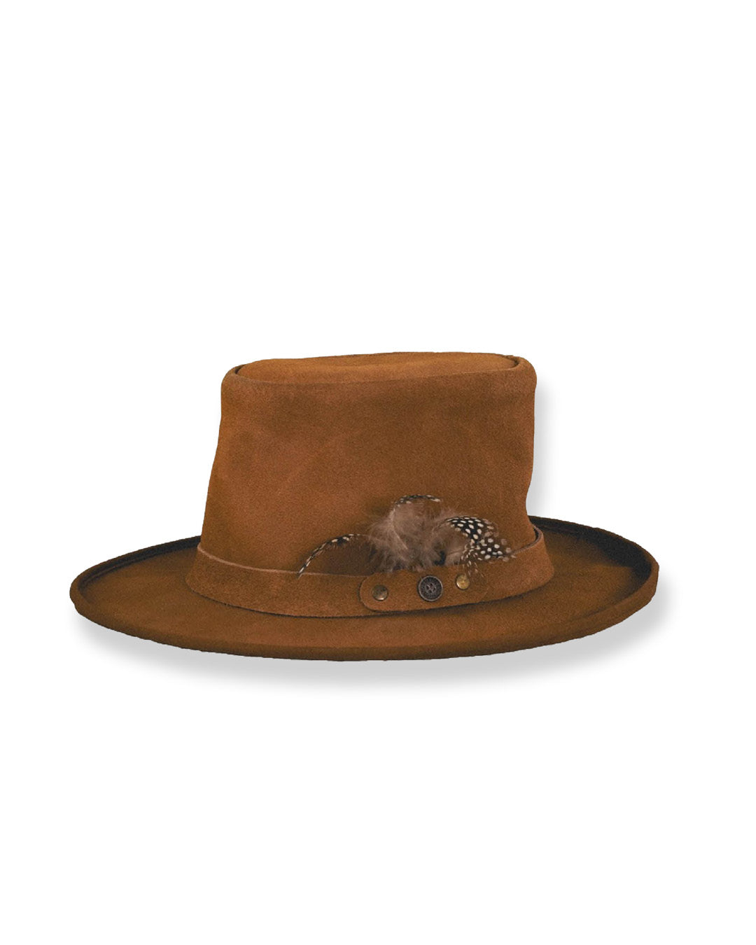 The Lennon Leather Hat – Suede by fallenBROKENstreet – product view
