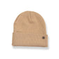 The Lucks Beanie Tan, wool blend ribbed knit with FallenBROKENstreet logo badge detail.