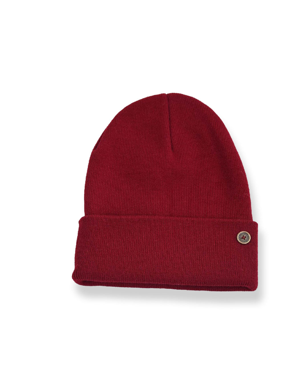 The Lucks Beanie wine, wool blend ribbed knit with FallenBROKENstreet logo badge detail.