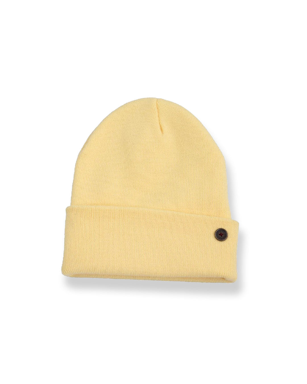 The Lucks Beanie Buttercup, ribbed knit design in soft fibres with FallenBROKENstreet logo badge.