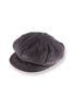 Dark gray corduroy cap on a white background