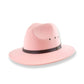 Pink felt hat on a white background