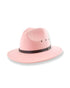 Pink felt hat on a white background