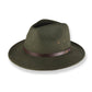 green felt hat on a white background