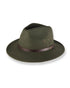 green felt hat on a white background