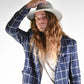 Man wearing Ratatat Felt Hat Grey studio product shot Australian wool felt classic grey shade
