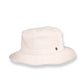Beige bucket hat on a white background