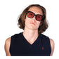Model wearing THE SOLAR FLARE Galaxy sunglasses 

