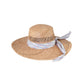 Sunshine Straw Hat Kids, woven straw wide brim with cotton tie band and cotton inner band, 53.5cm.