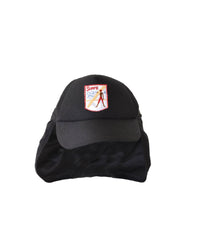 Surf Stash Cap Kids Black, cotton flat brim cap with embroidery, secret pocket, and snapback.