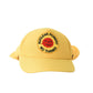 Surf Stash Cap Kids Yellow, cotton flat brim cap with embroidery, secret pocket, and snapback closure.