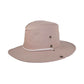 Surf Hat Tan, wide brim hat with UPF 50+, hidden stash pocket, side snaps and toggle strap.