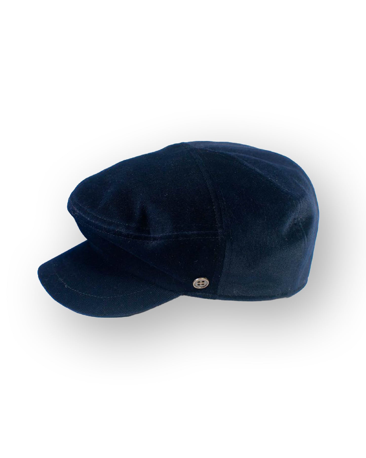 The Twist Paperboy Cap – Navy Velveteen – Kids