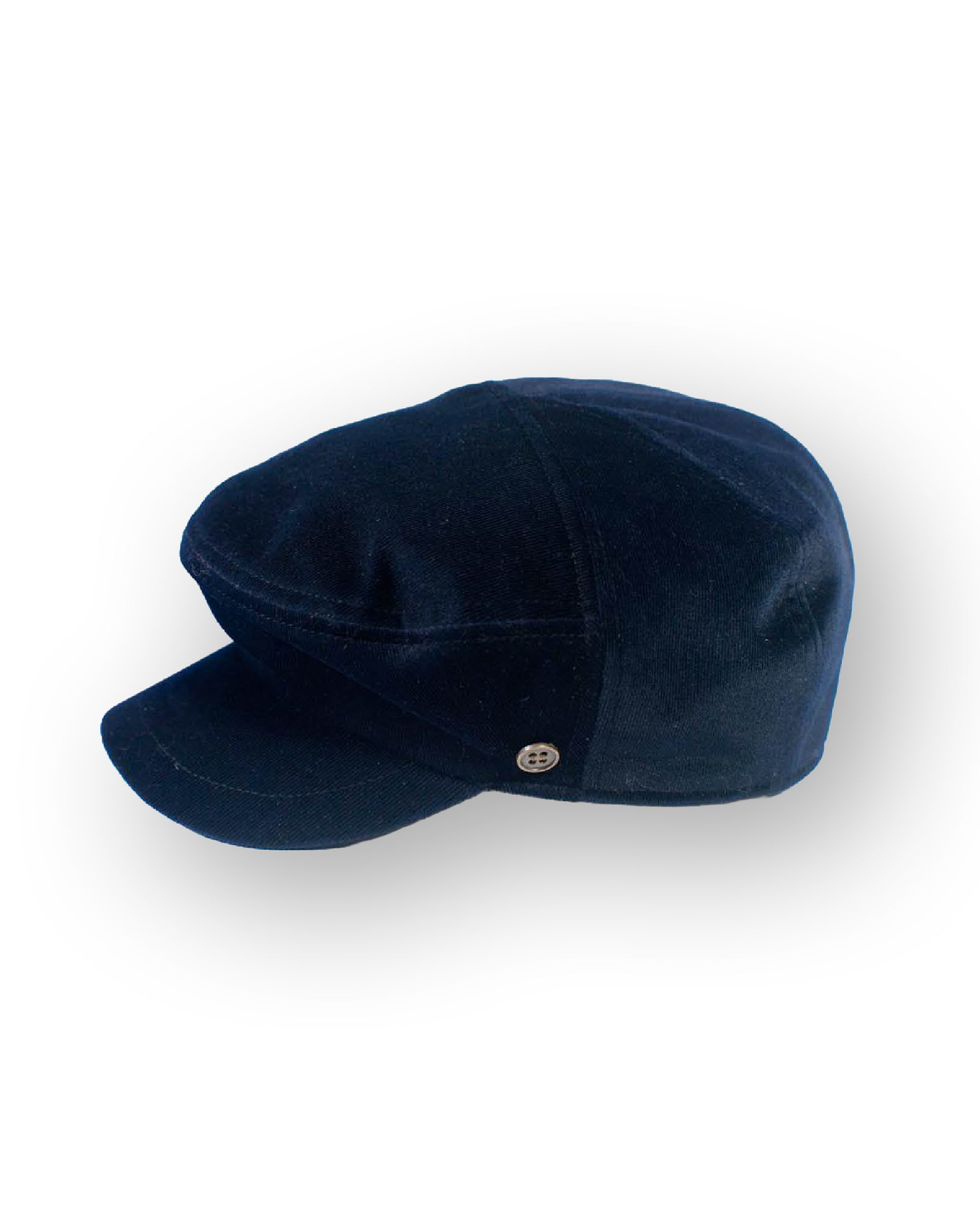 The Twist Paperboy Cap – Navy Velveteen – Kids