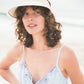 The Vision Hat Natural, unisex cotton PVC visor with adjustable elastic back.