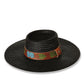Straw Hat Black wide brim style with hand painted leather band. A bold summer essential. Discover now.