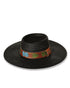 Straw Hat Black wide brim style with hand painted leather band. A bold summer essential. Discover now.