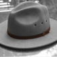 Suede leather band styled on a wool felt hat by FallenBROKENstreet, adding a rustic, classic finish.