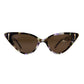 Close-up product image of Fallenbrokenstreet’s “The Astral Plane – Moondust/Amber” sunglasses, showcasing the cosmic tortoiseshell acetate cat-eye frame and amber polarised lenses. A sharp, sculptural silhouette that fuses retro-futurism with daily wearability. Perfect for fashion-forward styling and protective everyday eyewear.

