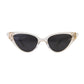 Fallenbrokenstreet The Astral Plane – Skywalker/Black sunglasses featuring a sleek white and translucent acetate frame with sharp cat-eye silhouette and black polarised lenses, perfect for bold and modern style

