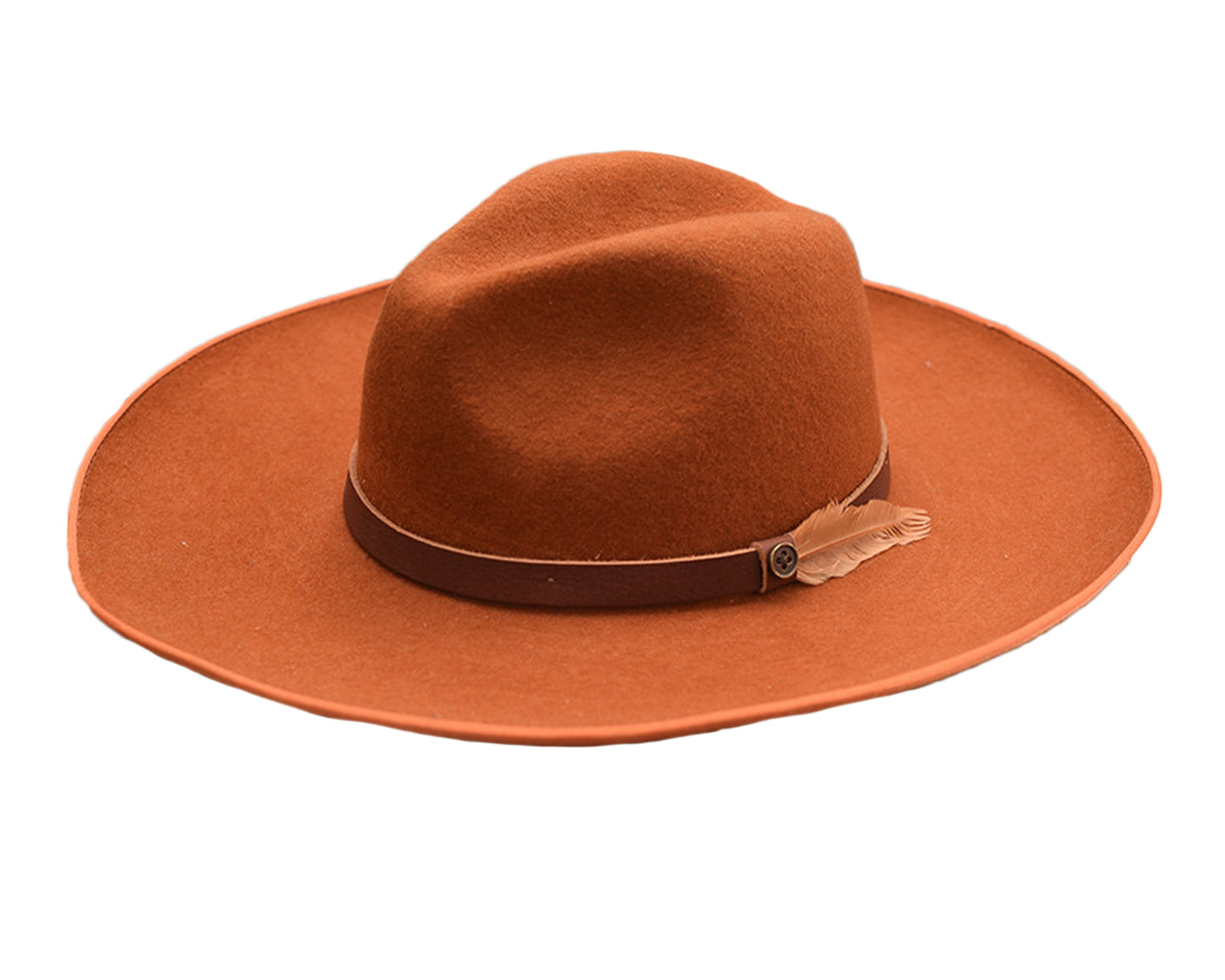 The Desperado Wide Felt Hat - Burnt Orange