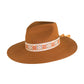 FBS x Nine Lives Bazaar Festival Hat in tan wool felt with retro printed ribbon band – front angled product shot

