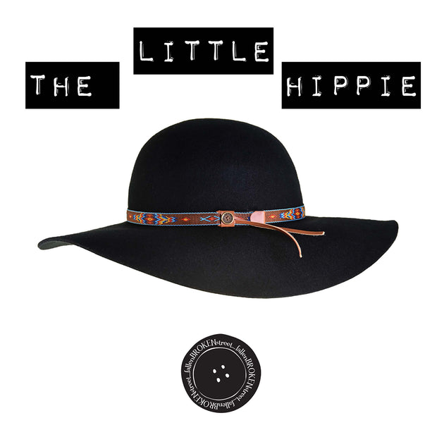 Chapeau disquette en feutre The Little Hippie - Noir