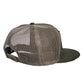 Back view showing adjustable mesh snapback and embroidered signature on side panel