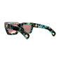 Full angled product view on a white background showing the galaxy acetate pattern and pink lenses. A bold design that blends retro with modern.

