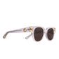 Side profile of NYX Skywalker sunglasses – gold accents and translucent white frame by FallenBROKENstreet

