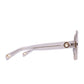 Side detail of THE ORBIT – Skywalker sunglasses showing 24k gold core wire and white acetate arm

