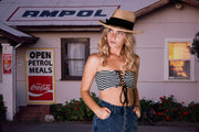 straw hat, velvet ribbon, the river, byron fashion, street style, australian hat