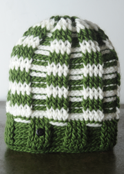 The Transcend Stripes Beanie - WHITE/GREEN