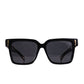 "THE SOLAR FLARE black sunglasses front view with acetate frame"

