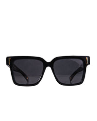 "THE SOLAR FLARE black sunglasses front view with acetate frame"

