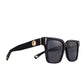 "Side view of THE SOLAR FLARE black sunglasses with gold finishings"

