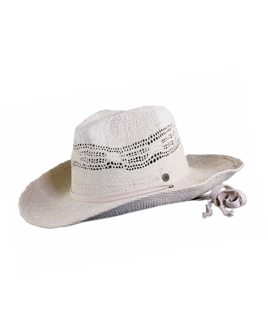 The Lover Straw Hat in Natural by Fallenbrokenstreet, shown on white background to highlight its wide brim, soft straw construction, and tonal patterned detailing. Finished with a light cotton tie, this hat blends rustic charm with sun-smart practicality—perfect for beach days, road trips, and nature-laced wanderings.

