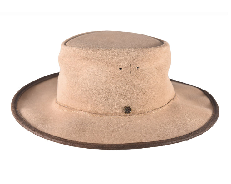 Le chapeau en cuir velours - Cuir suédé beige