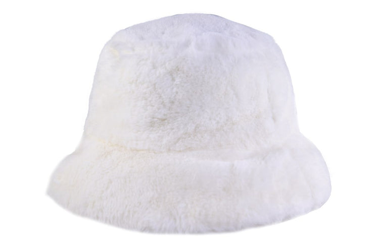 The Cosmic Girl Bucket Hat - White Faux Fur