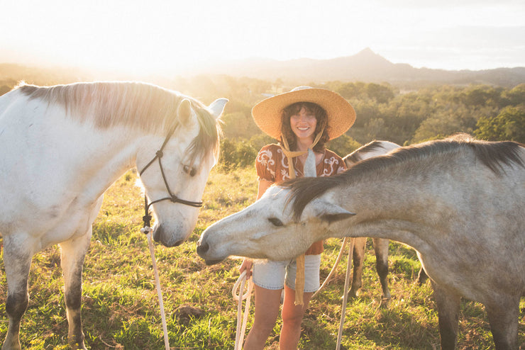 The Meadow Straw Hat - Gingham