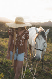 The Meadow Straw Hat - Gingham