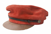 The Suede Bowie Cap - Red/Brown