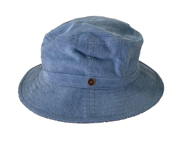 Le chapeau bob du samedi - Velours côtelé bleu