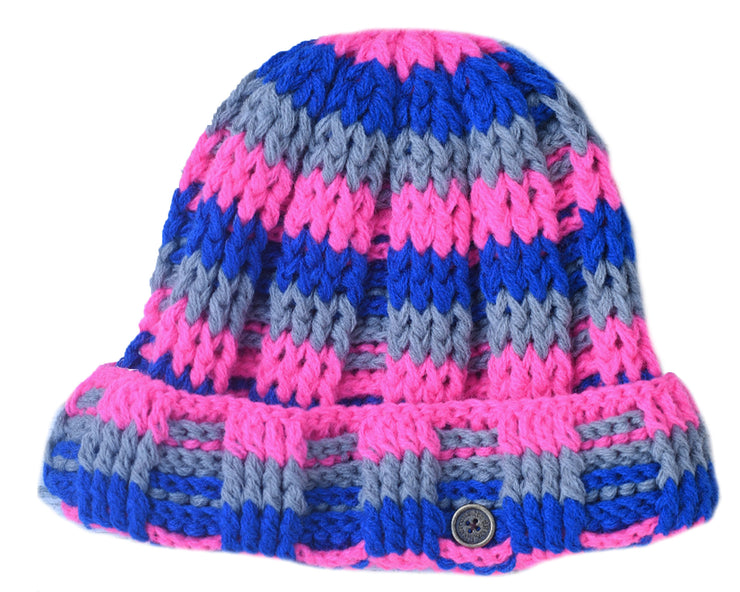 The Transcend Beanie - KIDS - Pink/Blue/Grey Stripes