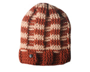 The Transcend Stripe Beanie - Maroon and Beige