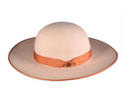 Chapéu de feltro da série TripTych - redondo - marfim/laranja queimado