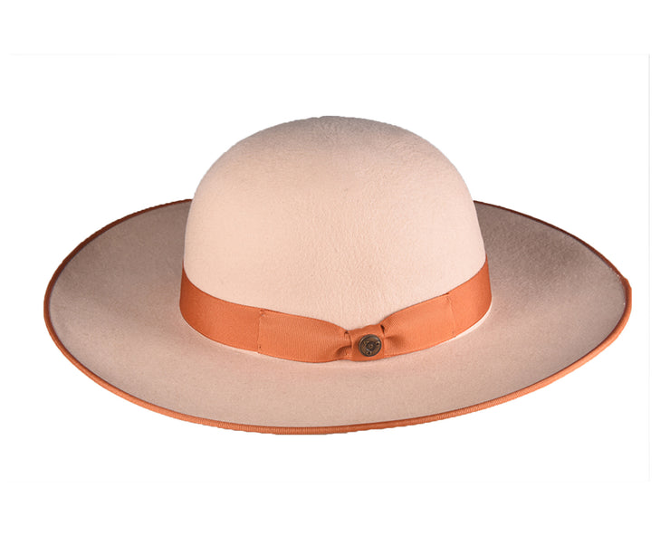 The TripTych Series Felt Hat - Round - Ivory/Burnt Orange