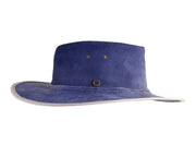 The Velvet Leather Hat - Navy Suede