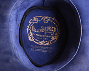 Chapéu de couro de veludo - camurça azul marinho