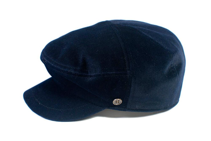 The Twist Paperboy Cap - Navy Velveteen